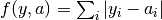 f(y, a) =  \sum_i |y_i - a_i|