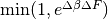 \min (1, e^{\Delta \beta \Delta F})
